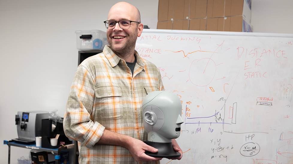Jeff holding Manikin head