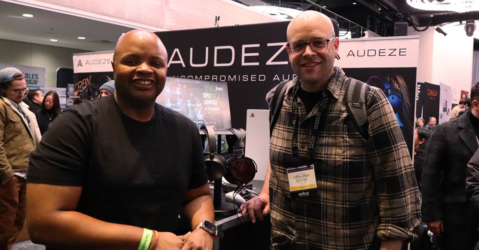 Jeff with Sheldon at the Audeze booth