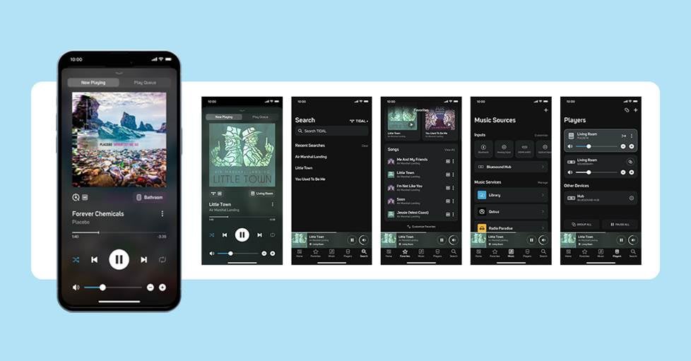 BluOS wireless music streaming control app