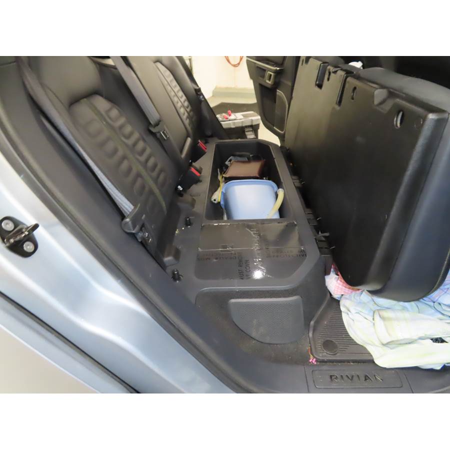 2025 Rivian R1T Factory subwoofer location