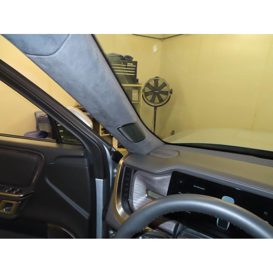 2025 Rivian R1T Front pillar speaker location