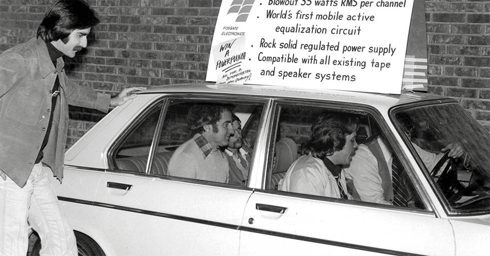 Vintage photo of rockford's patented punch EQ demonstration