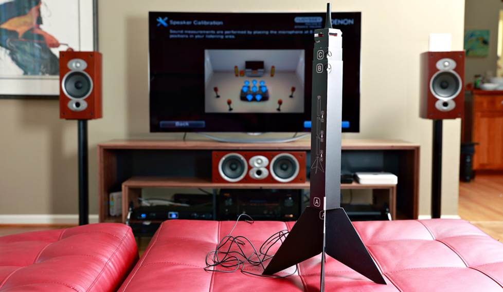 A home theater receiver room calibration setup