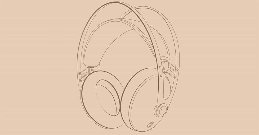 Sketch of Meze 99 Classics V2 headphones