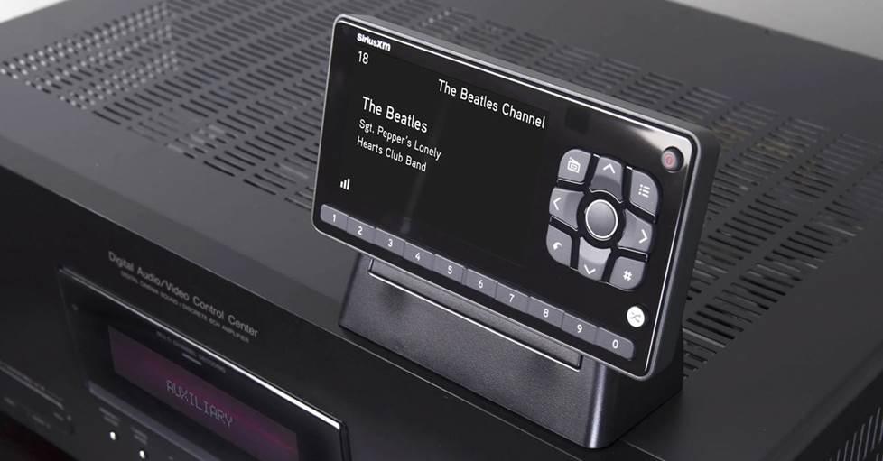 SXM add-on tuner connected to a home receiver
