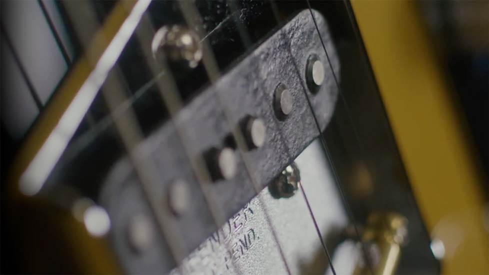 close up of bridge pickup on a Fender American Professional Classic Telecaster