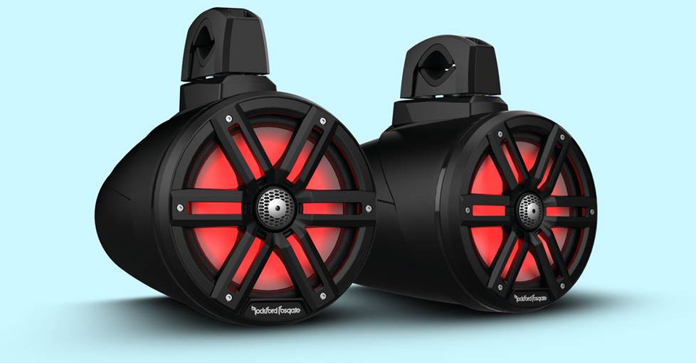 Rockford Fosgate M2WL-8B M2 Series Color OptixT 8" wakeboard tower speakers with LED lighting