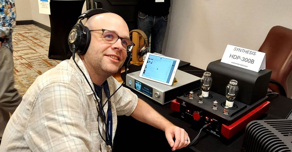 Jeff wearing Focal Utopia headphones