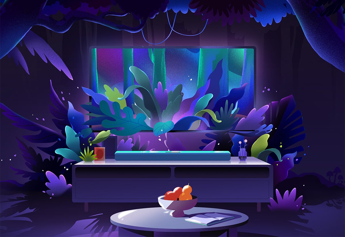 Illustrated living room image