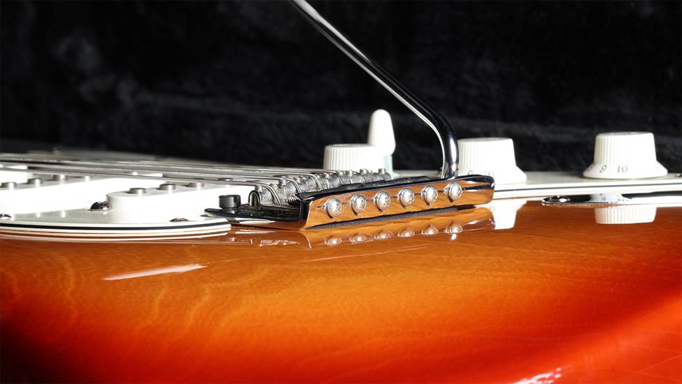 Strat bridge shown from below and "decked"
