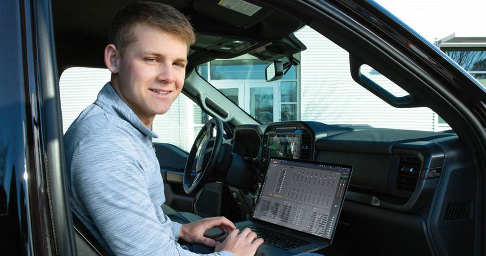 Crutchfield Advisor Chappy in a truck