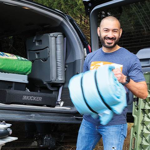 Carlos knows you don't have to sacrifice cargo room to get great bass for your next road trip.
