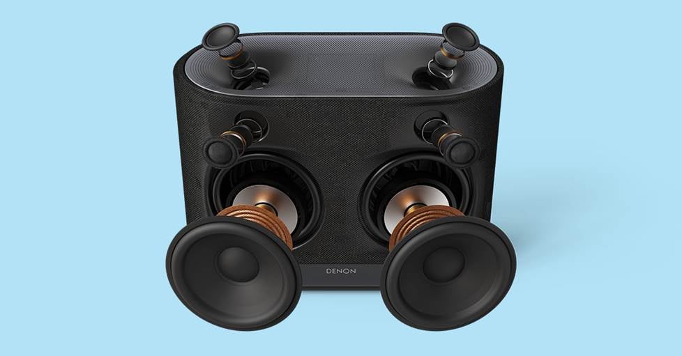 exploded view of Denon Home 400 smart speaker