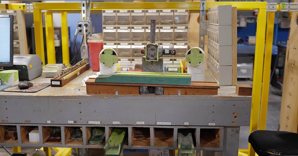 The fret press used for installing frets on every U.S.-made PRS instrument .