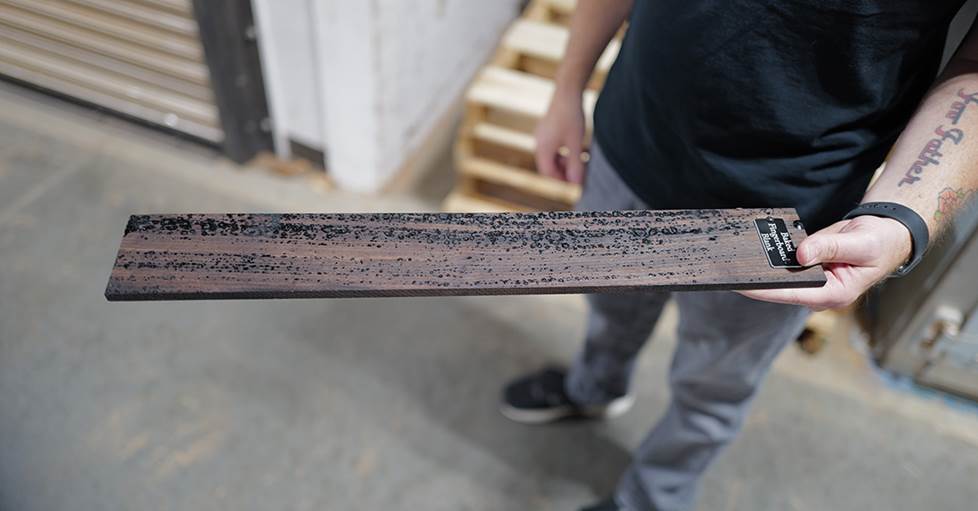 Oil that has been roasted out of a rosewood fingerboard blank