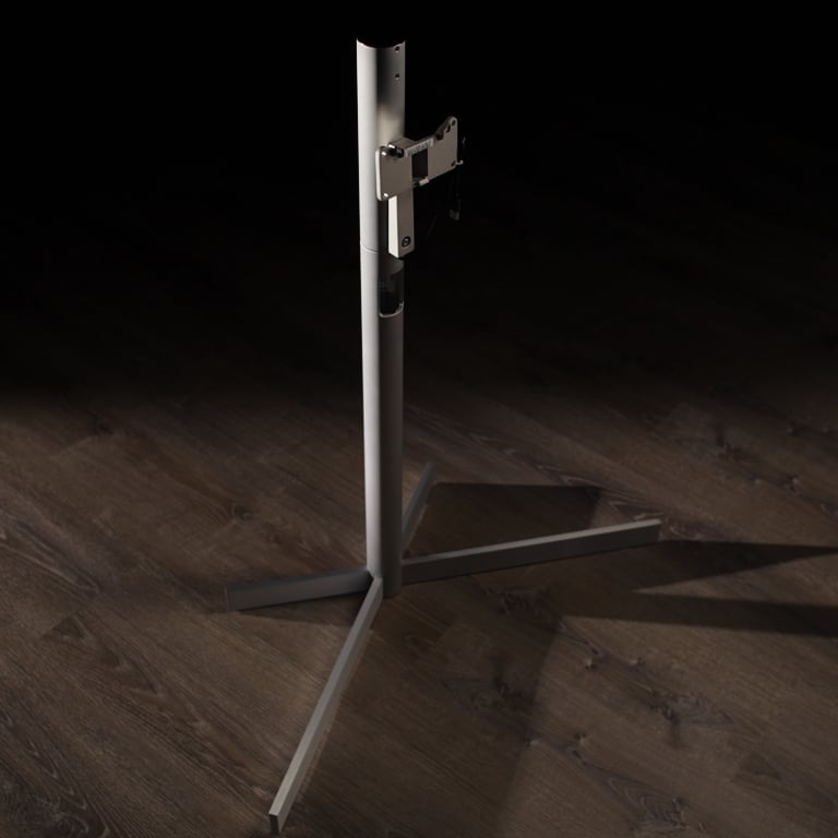 Image of the motorized stand in a dimly lit room