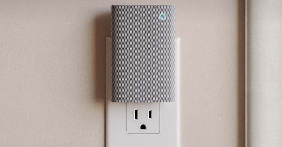 Ring Chime Plus indoor chime for Ring devices, plugged into a wall outlet
