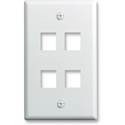 On-Q Single-Gang Wall Plate (White) - 4-Port
