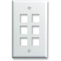 On-Q Single-Gang Wall Plate (White) - 6-Port