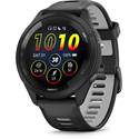Garmin Forerunner 265 - Black bezel and case with Black/Powder Gray silicone band