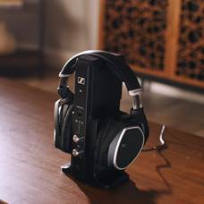 Sennheiser RS 195 Wireless TV headphones with transmitter at