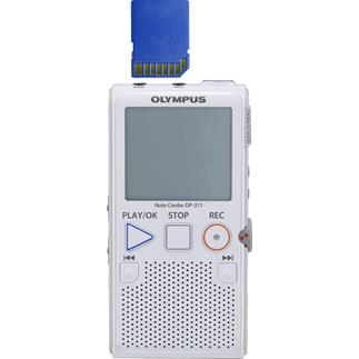 Olympus DP-311 2GB Voice Recorder, Silver with SD Card Slot & Built-in