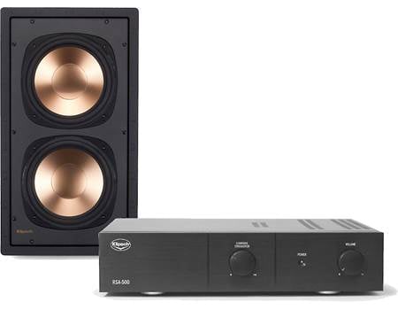 Klipsch RW-5802 II + RSA-500 Passive in-wall subwoofer with