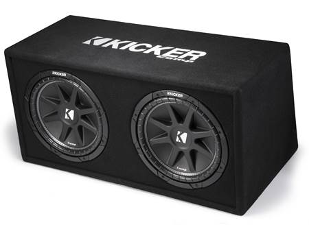 Kicker 43DCWR122 Cassa Bass Reflex Doppia Con 2 Subwoofer CompR12 - 1000 Watt RMS - 2 Ohm - MDF E Moquette