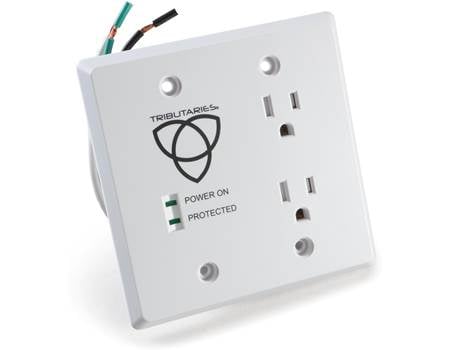Tributaries PWRI-PRO Dual-outlet, in-wall surge suppressor with