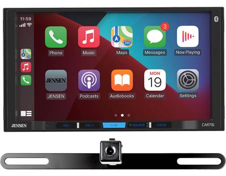 Jensen CAR716-BC Digital multimedia receiver with backup camera at