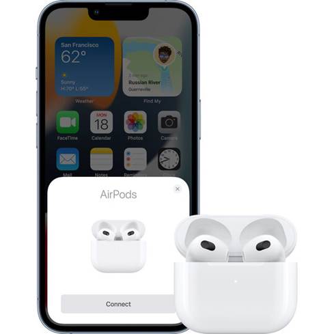 iPhone with AirPods 3