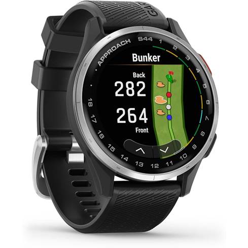 Garmin Approach® S44 (Black Band) Golf GPS watch — covers