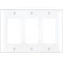 On-Q Decorator Wall Plate (White, Decora-style) Triple-gang wall plate