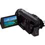 Sony Handycam® FDR-AX100 Rear view with viewscreen deployed