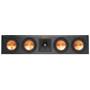 Klipsch Reference Premiere RP-440C Direct front view with grille off (Ebony)