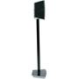 Flexson Floor Stand Black - profile with speaker set vertically (Sonos PLAY:3 not included)