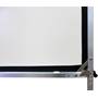 Elite Screens Yard Master 2 Dual Screen fabric stretches tight over the aluminum frame, providing a theater-like image
