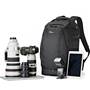 Lowepro Flipside 500 AW II Shown with DSLR camera, three lenses, tablet, and flash (gear not included)