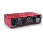 Focusrite Scarlett 2i2 Studio (3rd Generation) Illuminated, color-coded "halos" indicate input signal and clipping