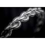 Meze Audio Rai Penta Close-up of braided silver-coated copper cable