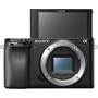 Sony Alpha a6100 Two Lens Kit Shown with touchscreen facing forward