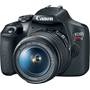 Canon EOS Rebel T7 Two Zoom Lens Kit Angled front view with 18-55mm zoom lens