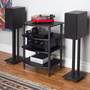 Pangea Audio Vulcan Audio Rack Each shelf supports up to 72 lbs. (components, speakers and stands not included)