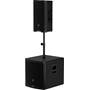 Mackie SRT 212 Shown on a pole mount with optional Mackie subwoofer (sold separately)