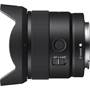 Sony SEL11F18 11mm f/1.8 Shown with included petal-shaped, bayonet-mount hood