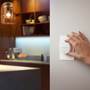 Philips Hue Tap Dial Switch Outer ring brightens or dims the lights in your chosen room or zone