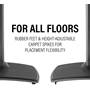 Sanus WSSE32 Includes rubber feet and carpet spikes
