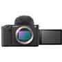 Sony Alpha ZV-E1 Vlog Camera (no lens included) Shown with included mic windscreen, screen extended