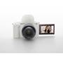 Sony Alpha ZV-E1 Vlog Camera Kit Shown with included windscreen, touchscreen extended