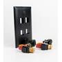 Speaker Snap Keystone Binding Posts Two pairs, shown with wall plate (sold separately)